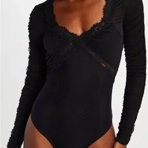 Free People Forever Young Long Sleeve Bodysuit